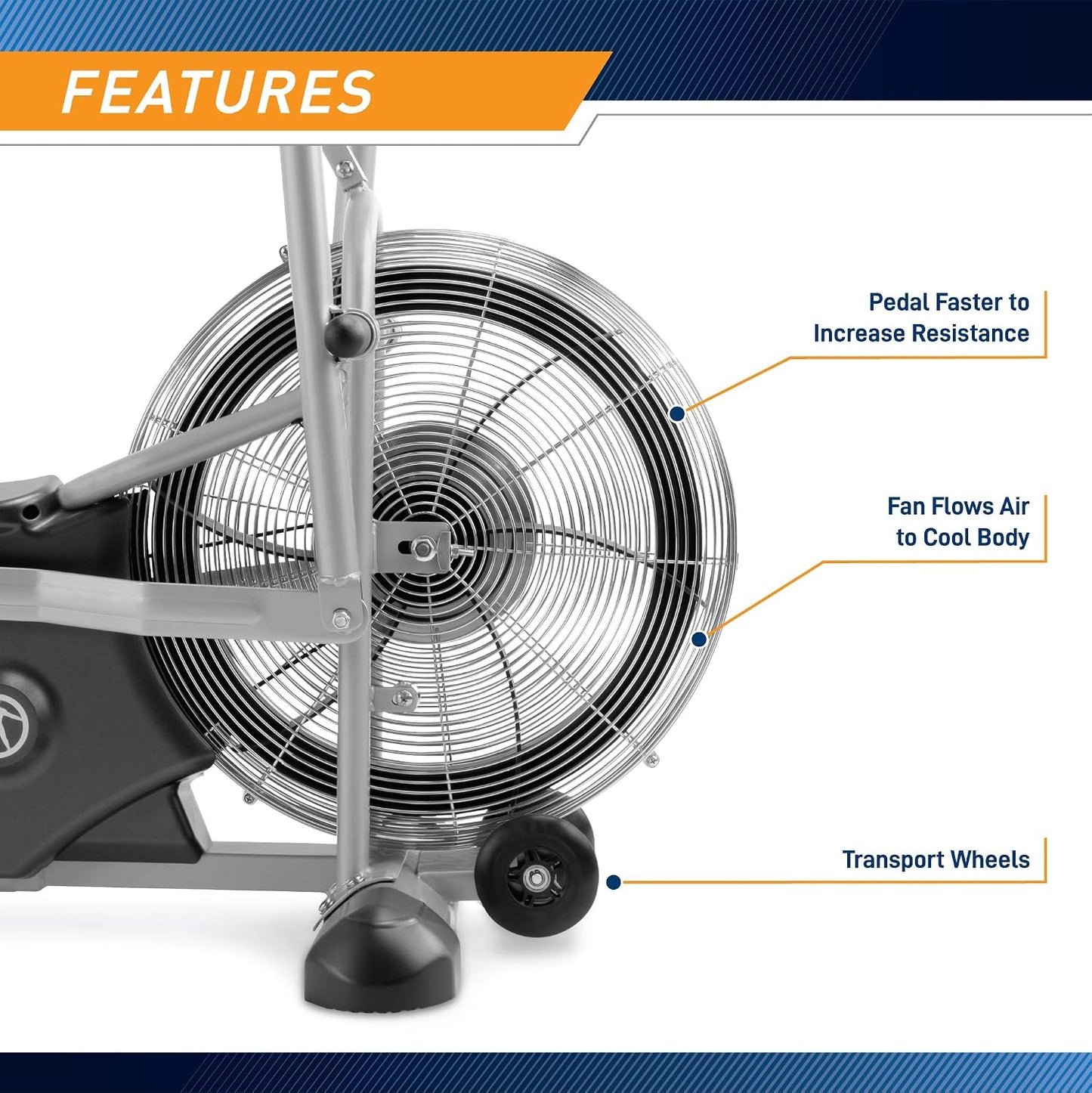 Dual Action Air Resistance Fan Bike
