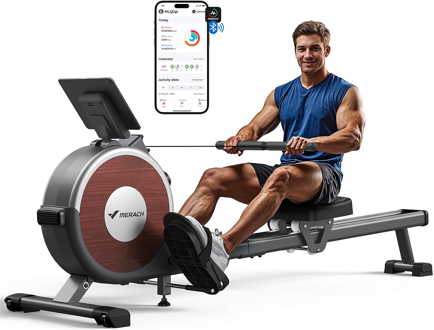 16 Level Dual Rail Magnetic Foldable Rower