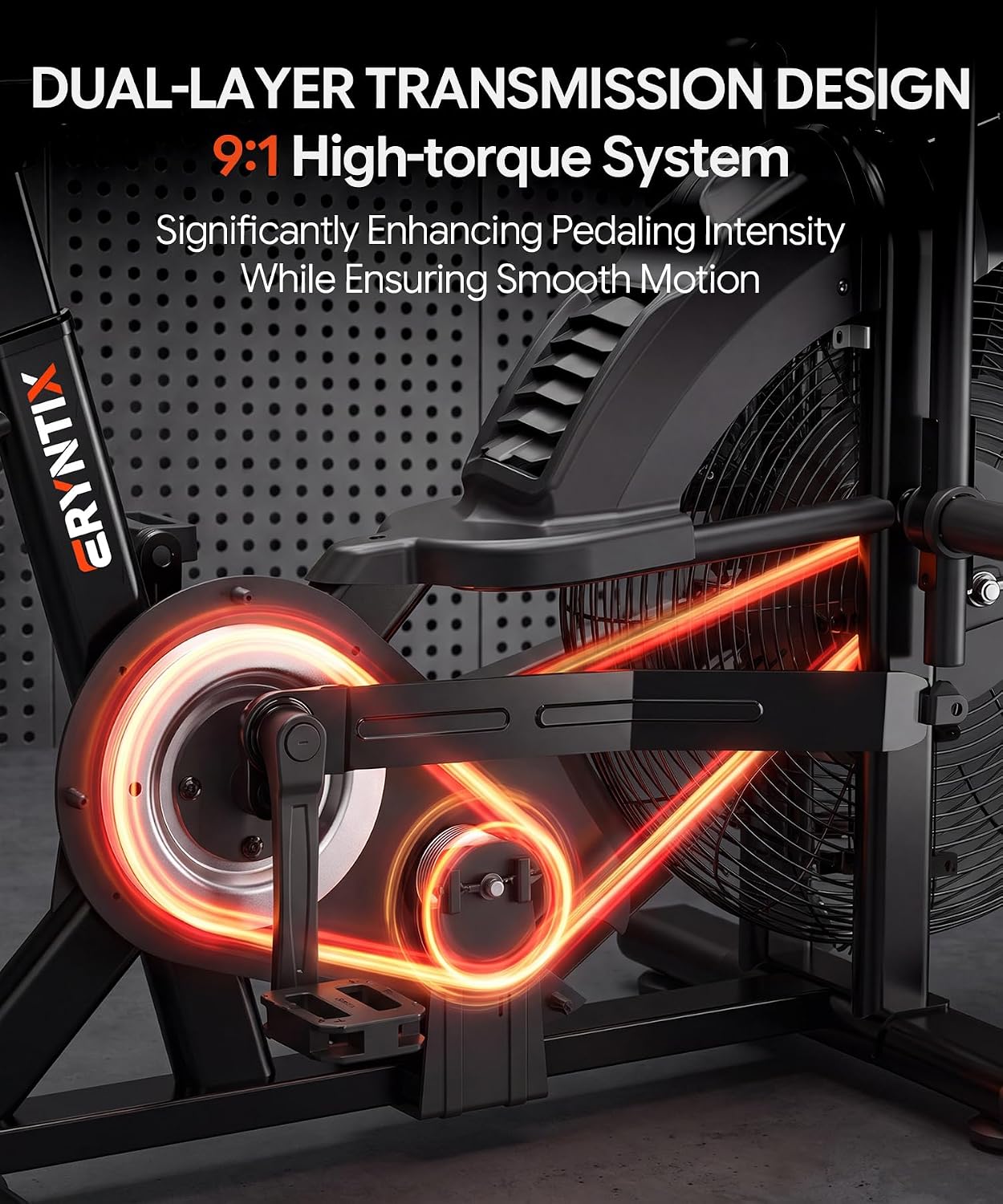 Dual Resistance Air Magnetic Fan Bike with APP
