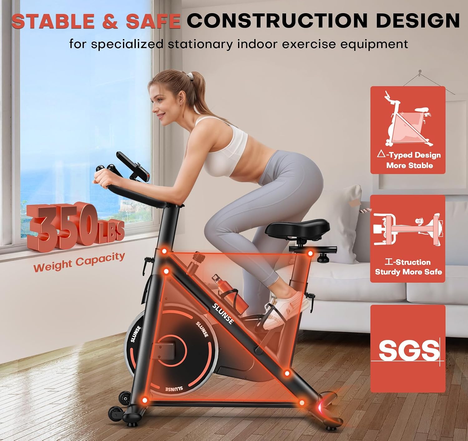 App Compatible Magnetic Stationary Exercise Bike
