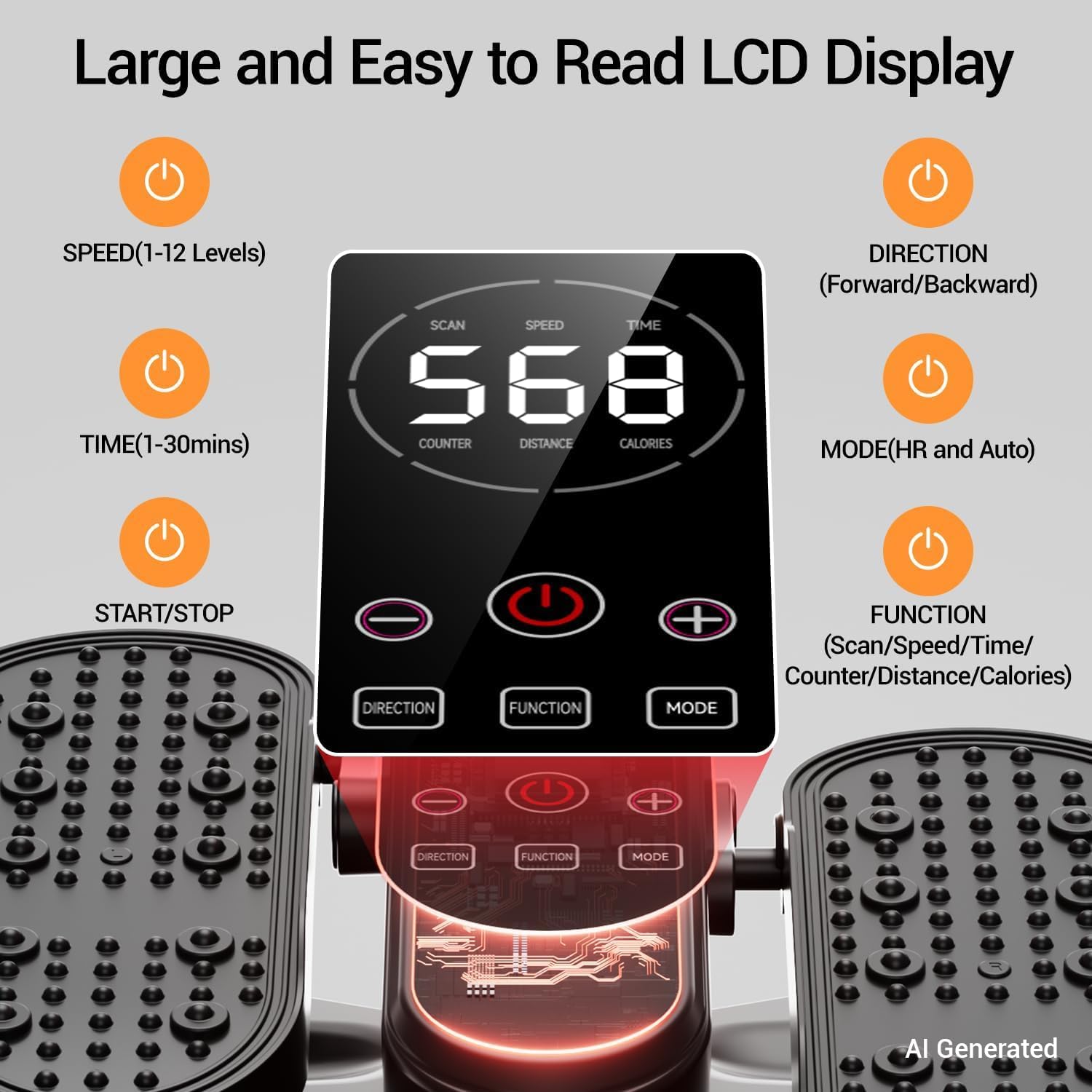 12 Speed Remote Auto Manual Under Desk Elliptical