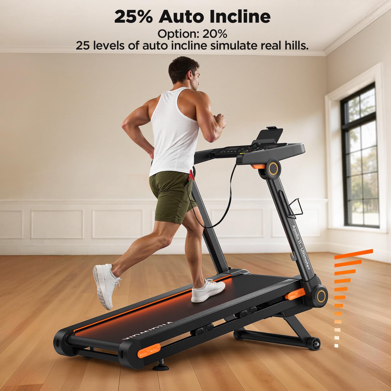 Auto Incline Auto Fold Wide Belt Home Treadmill