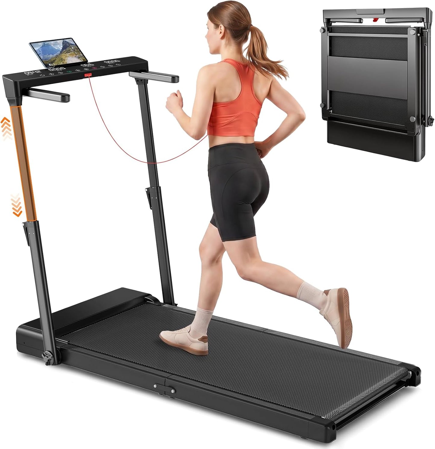 Compact Foldable Quiet Home Walking Running Treadmill