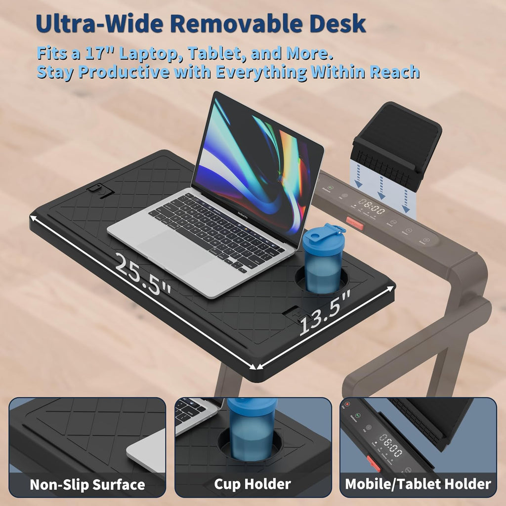 3-in-1 Foldable Treadmill with Workstation Desk