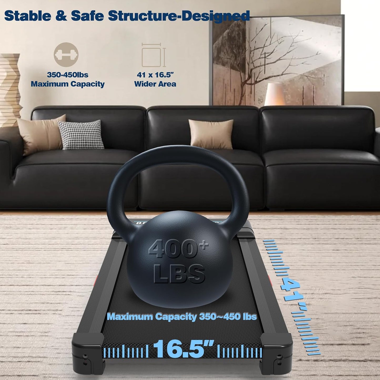 9-Level Auto Incline Walking Pad Treadmill
