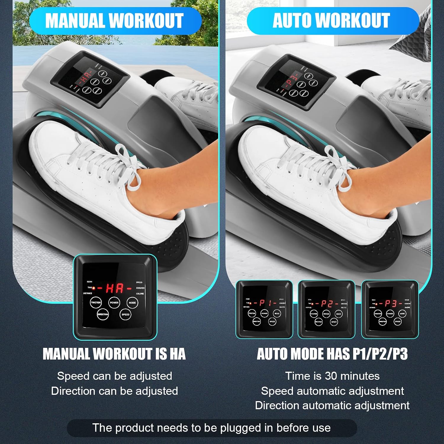 LCD Remote Under Desk Seated Elliptical