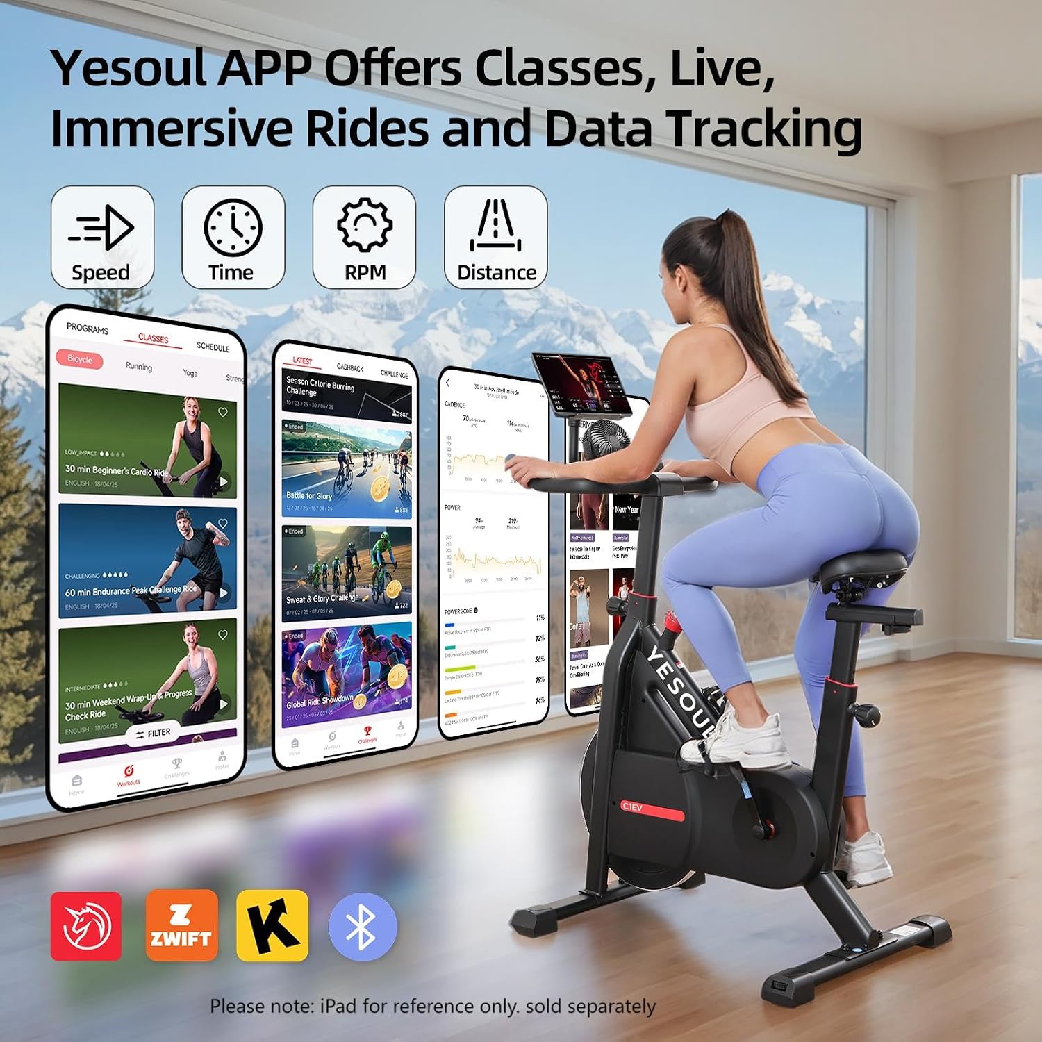 Magnetic Resistance Stationary Exercise Bike with Smart APP