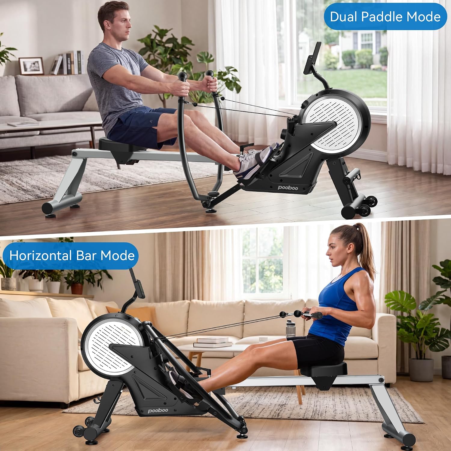 Dual Wind Magnetic Foldable Rower